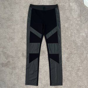 NWOT BCBG MaxAzria Bayle Faux Leather Panel Moto Stretch Leggings
